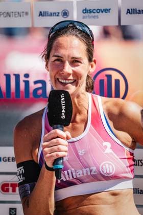 Beachvolleyball Frauen Allianz German Beach Tour 2024 Tourstop Kühlungsborn 10.08.2024 Kira Walkenhorst im Interview Kühlungsborn Strand an der Seebrücke Mecklenburg-Vorpommern Deutschland
