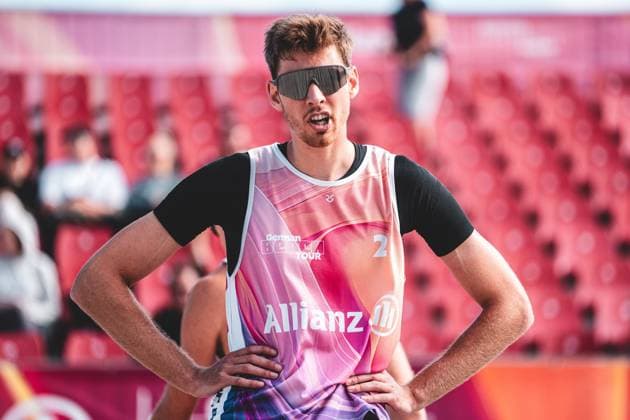 Beachvolleyball Männer Allianz German Beach Tour 2024 Tourstop Kühlungsborn 10.08.2024 Milan Sievers Kühlungsborn Strand an der Seebrücke Mecklenburg-Vorpommern Deutschland