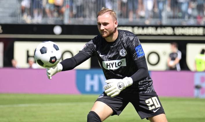 10.08.2024, Fussball, Herren, 2. Bundesliga, Saison 2024 2025, SV 07 Elversberg - 1. FC Köln, Nicolas Kristof (SV 07 Elversberg) Elversberg Ursapharm-Arena an der Kaiserlinde Saarland Deutschland (DE)
