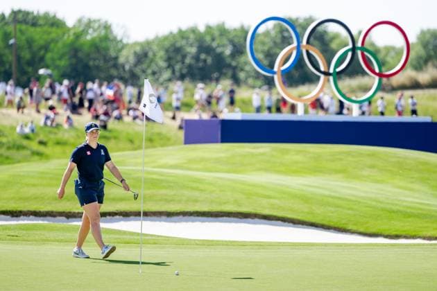 240810 Maja Stark of Sweden during the final round of the women s individual stroke play golf during day 15 of the Paris 2024 Olympic Games, Olympische Spiele, Olympia, OS on August 10, 2024 in Paris. Photo: Petter Arvidson BILDBYRAN kod PA PA0868 golf olympic games olympics os ol olympiska spel olympiske leker paris 2024 paris-os paris-ol bbeng dam Copyright: PETTERxARVIDSON BB240810PA089