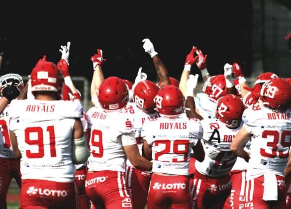American Football GFL Berlin Adler - Potsdam Royals 10.08.2024 Potsdam Royals feiern. Copyright: xmix1pressx