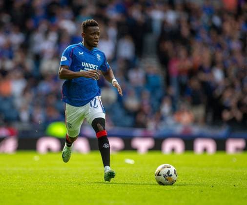 10th August 2024; Hampden Park, Glasgow, Scotland; Scottish Premiership Football, Rangers versus Motherwell; Rabbi Matondo of Rangers on the ball  ActionPlus12679636 VagelisxGeorgariou