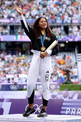 OGUNLEYE Yemisi Team GER Olympiasiegerin 9.Tag Leichtathletik Kugelstossen Siegerehrung Paris Olympische Spiele 2024 10. 08. 2024 Paris Copyright: xLacixPerenyix