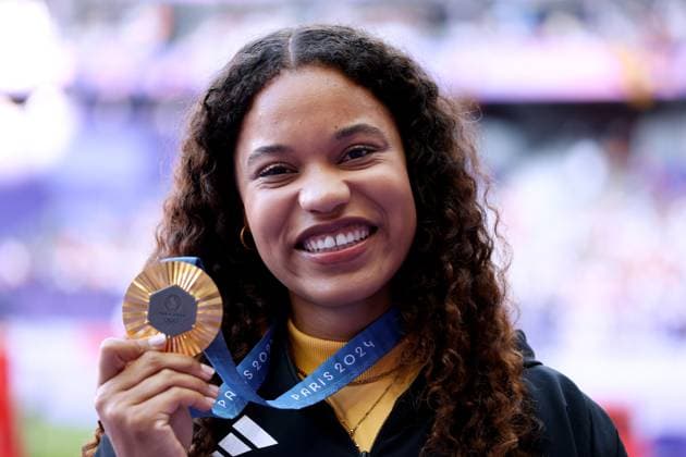 OGUNLEYE Yemisi Team GER Olympiasiegerin 9.Tag Leichtathletik Kugelstossen Siegerehrung Paris Olympische Spiele 2024 10. 08. 2024 Paris Copyright: xLacixPerenyix