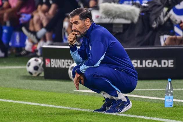 Trainer Cristian Fiél ( Hertha ) Deutschland , Hamburg , Volksparkstadion , Fussball , 2 Bundesliga , Hamburger SV - Hertha BSC Berlin