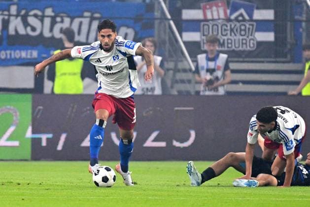 Fussball I Herren I 2. Bundesliga l Hamburger SV - Hertha BSC I 02. Spieltag I Saison 2024-2025 I HSV I 10.08.2024 I Reis Ludovit (HSV) , Sportplatz : Volksparkstadion, Stellingen Hamburg Deutschland