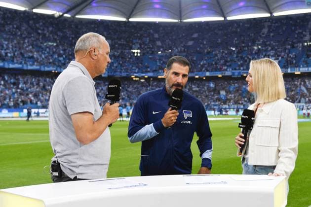 GER; 2. FBL,, Hamburger SV vs Hertha BSC 10.08.2024, Volksparkstadion, Hamburg, GER; 2. FBL, Hamburger SV vs Hertha BSC im Bild 1 Moderation
