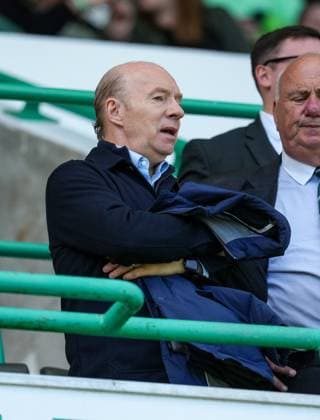 Steve Archibald, former Hibernian, Tottenham Hotspur & Barcelona striker in the stand. Hibernian v Celtic, William Hill Premiership, Football, Easter Road, Edinburgh, UK, 11 Aug 2024 EDITORIAL USE ONLY No use with unauthorised audio, video, data, fixture lists, club league logos or live services. Online in-match use limited to 120 images, no video emulation. No use in betting, games or single club league player publications.  Copyright: xStuartxWallace Shutterstockx 14628741v