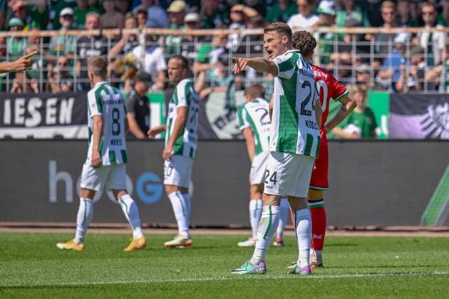 11.08.2024, Fussball, 2. Bundesliga, 2. Spieltag Saison 2024 2025, Preußen Münster - Hannover 96, Niko Koulis (SC Preussen Münster) xRHR-FOTO TKx