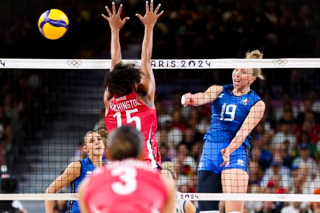 OLYMPICS - Olympic Summer Games 2024 PARIS,FRANCE,11.AUG.24 - OLYMPICS, VOLLEYBALL - Olympic Summer Games Paris 2024, women, final, USA vs Italy. Image shows Sarah Luisa Fahr (ITA).  GEPAxpictures xPatrickxSteiner