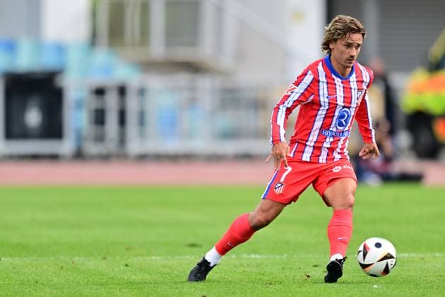 GÖTEBORG, SVERIGE 20240811 AtlÃ ticos Antoine Griezmann under söndagens vänskapsmatch i fotboll mellan AtlÃ tico Madrid och Juventus pa Ullevi. GÖTEBORG SVERIGE x9200x
