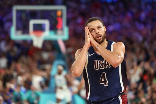 - Basket-ball 5x5 - final - France-USA - Paris 2024 - 11 08 2024 - France Seine Saint Denis Paris - Stephen Curry (USA) during the Final of the Paris Olympic Games, Olympische Spiele, Olympia, OS between France and the USA, at Arena Bercy, August 10, 2024.  JulienxMattiax xLexPictorium LePictorium_0296548