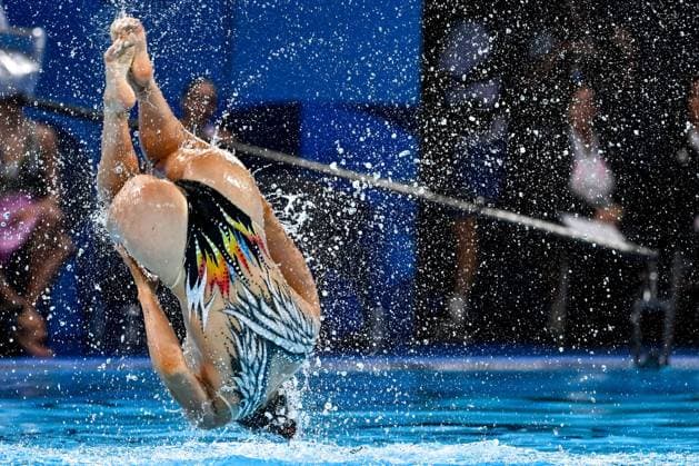 Sport Themen der Woche KW32 Kate Shortman and Isabelle Thorpe of Great Britain compete in the artistic swimming Duet Free Final during the Paris 2024 Olympic Games, Olympische Spiele, Olympia, OS at Aquatics Centre in Paris (France), August 10, 2024. Giorgio Scala