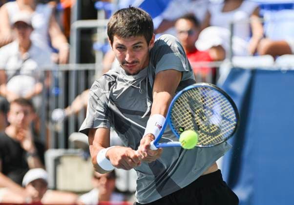 August 11, 2024, Montreal, Pq, Canada: Alexei Popyrin of Australia plays a shot to Hubert Hurkacz of Poland during their quarter-final match at the National Bank Open tennis tournament in Montreal, Sunday, August 11, 2024. Alexei Popyrin, Hubert Hurkacz,  - ZUMAc35_ 20240811_zaf_c35_017 Copyright: xGrahamxHughesx