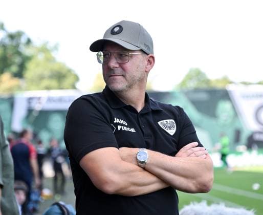 Trainer Sascha Hildmann (Preußen Münster) 11.08.2024, Fussball 2. Bundesliga, 2. Spieltag, Saison 2024 2025 Preußen Münster - Hannover 96 0:0 Muenster Preussenstadion Nordrhein Westfalen Deutschland