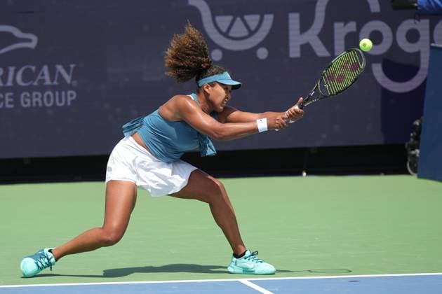 August 12, 2024, Mason, Oh, USA: 2024 Cincinnati Open Tennis, 2024 08 12 - Naomi Osaka hits a ball against opponent Ashlyn Krueger. ZUMAPress Mason USA - ZUMAn24_ 20240812_zaf_n24_085 Copyright: xWallyxNellx