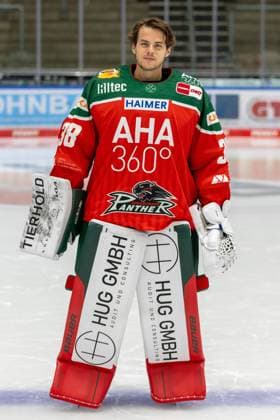 Strauss Mann 38 (Augsburger Panther), Mannschafts und Portraitbilder, Augsburger Panther, Saison 2024 2025, Eishockey, Penny-DEL, 12.08.2024 Augsburg Bayern Deutschland