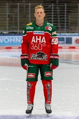 Alexander Oblinger 50 (Augsburger Panther), Mannschafts und Portraitbilder, Augsburger Panther, Saison 2024 2025, Eishockey, Penny-DEL, 12.08.2024 Augsburg Bayern Deutschland