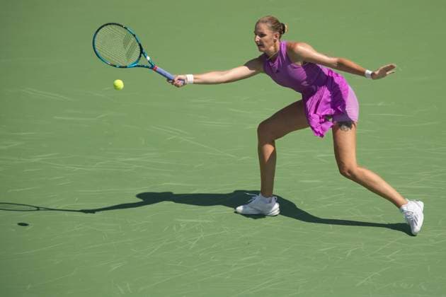 August 13, 2024, Mason, Oh, USA: 2024 Cincinnati Open Tennis, 2024 08 13 - Karolina Pliskova hits a ball against opponent Viktoria Tomova. ZUMAPress Mason USA - ZUMAn24_ 20240813_zaf_n24_009 Copyright: xWallyxNellx
