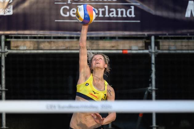 Sport Bilder des Tages European Championships Beach-Volleyball, 13.08.2024, Arnhem Laura Ludwig (GER); European Championships Beach-Volleyball, Arnhem am 13.08.2024 Copyright: xBEAUTIFULxSPORTS PeterxWeberx
