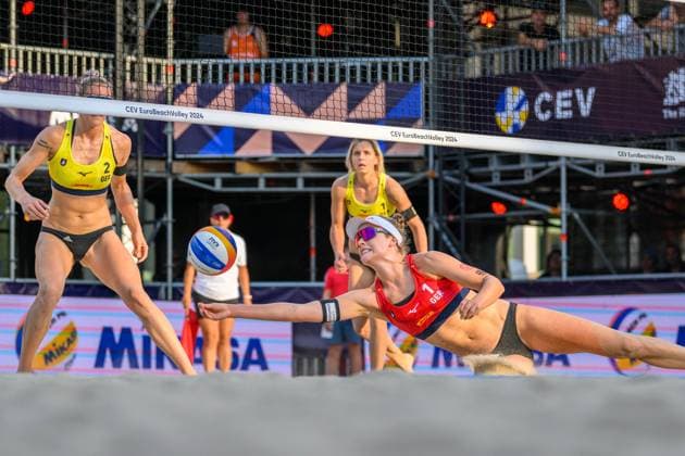 European Championships Beach-Volleyball, 13.08.2024, Arnhem Svenja Mueller (GER); European Championships Beach-Volleyball, Arnhem am 13.08.2024 Copyright: xBEAUTIFULxSPORTS PeterxWeberx