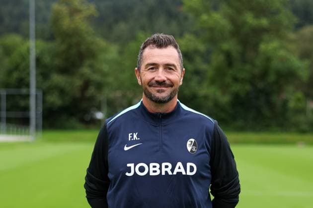 Frank Kackert, Torwart-Trainer , Fussball, Regionalliga Suedwest, SC Freiburg II, Mannschaftsvorstellung, 04.07.2024, Freiburger Fußballschule, Freiburg im Breisgau, Deutschland Freiburg im Breisgau Freiburger Fußballschule Baden-Wuerttemberg Deutschland Copyright: xGrantxHubbsx