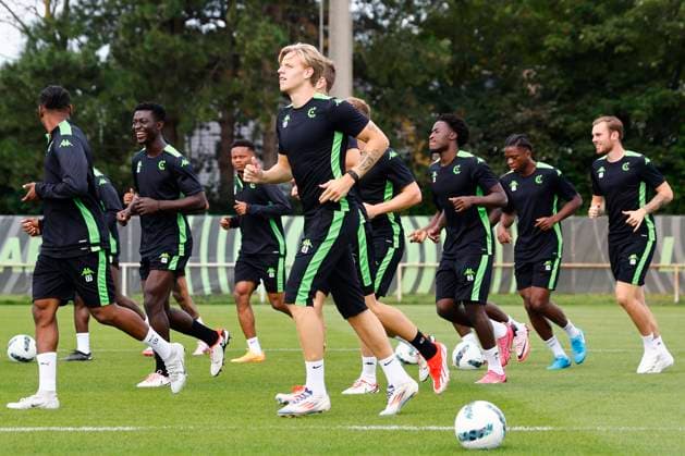 Cercle Brugge v Molde - UEFA Europa League - media activities BRUGGE, BELGIUM - AUGUST 14 : Daland Jesper defender of Cercle Brugge pictured during a training session prior the UEFA Europa League third qualifying round 2nd leg match between Cercle Brugge and Molde on August 14, 2024 in Brugge, Belgium, 14 08 2024 Brugge Belgium  Copyright: xJanxDexMeuleneirx