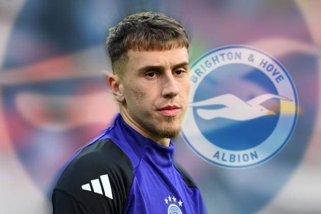 FOTOMONTAGE: U21, U 21 Nationalspieler Brajan Gruda vom Bundesligisten FSV Mainz 05 vor Wechsel zum englischen Premier-League-Klub Brighton & Hove Albion Brajan GRUDA (GER), Einzelbild,angeschnittenes Einzelmotiv,Portraet,Portrait,.