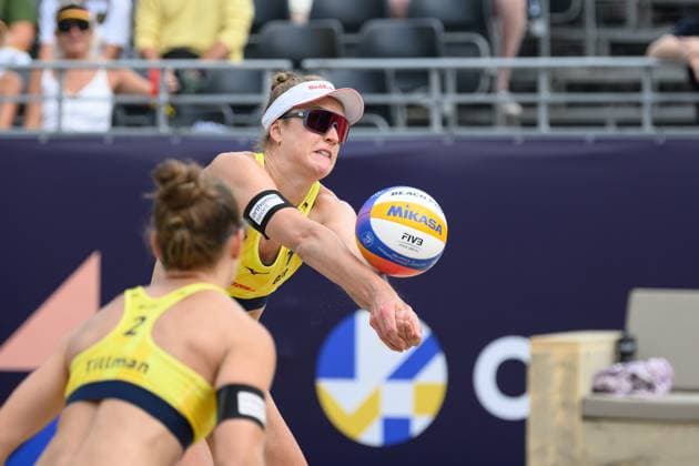 Sport Bilder des Tages European Championships Beach-Volleyball, 14.08.2024, Arnhem Svenja Müller (GER); European Championships Beach-Volleyball, Arnhem am 14.08.2024 Copyright: xBEAUTIFULxSPORTS PeterxWeberx