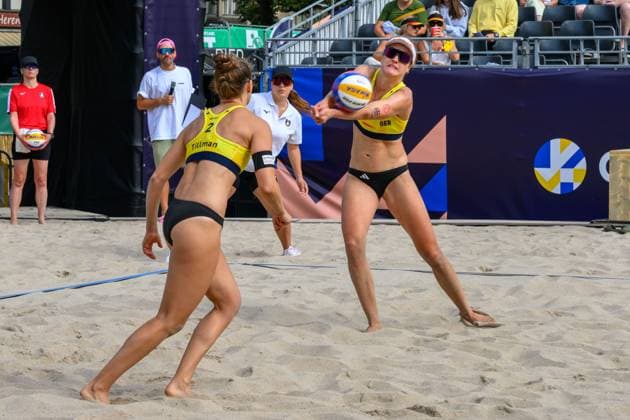 European Championships Beach-Volleyball, 14.08.2024, Arnhem Svenja Müller (GER); European Championships Beach-Volleyball, Arnhem am 14.08.2024 Copyright: xBEAUTIFULxSPORTS PeterxWeberx