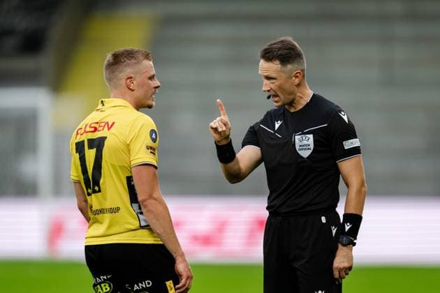 240815 Per Frick of Elfsborg and during the UEFA Europa League qualification match between Elfsborg and Rijeka on August 15, 2024 in Boras. Photo: Carl Sandin BILDBYRAN kod CS JJ0389 fotboll football soccer fotball uefa europa league elfsborg hnk rijeka bbeng Copyright: CARLxSANDIN BB240815CS008