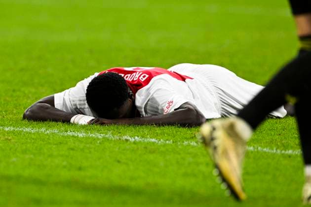 AMSTERDAM - Brian Brobbey of Ajax reacts after missing in the penalty shootout during the 3rd qualifying round UEFA Europa League match between Ajax and Panathinaikos at the Johan Cruijff ArenA on August 15, 2024 in Amsterdam. ANP OLAF KRAAK Ajax Amsterdam v Panathinaikos 2024 35 xVIxANPxSportx xxANPxIVx 506077941 originalFilename: 506077941.jpg