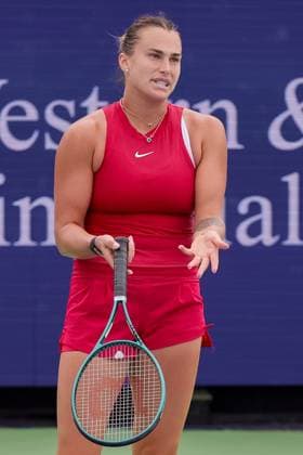 August 15, 2024, Mason, Ohio, U.S: Aryna Sabalenka (BLR) reacts to a shot during ThursdayÃ¢â‚¬â ¢s round of the Cincinnati Open at the Lindner Family Tennis Center , Mason, Oh. Mason U.S - ZUMAs304 20240815_zaf_s304_084 Copyright: xScottxStuartx