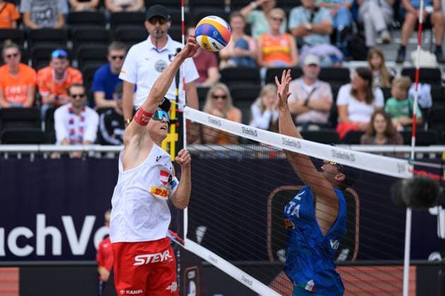 European Championships Beach-Volleyball, 16.08.2024, Den Haag Julian Hörl; European Championships Beach-Volleyball, Den Haag am 16.08.2024 Copyright: xBEAUTIFULxSPORTS PeterxWeberx