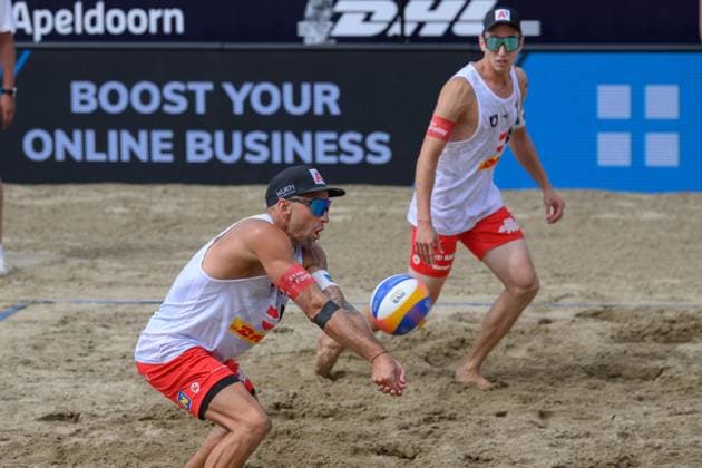 European Championships Beach-Volleyball, 16.08.2024, Den Haag Alexander Horst, Julian Hörl; European Championships Beach-Volleyball, Den Haag am 16.08.2024 Copyright: xBEAUTIFULxSPORTS PeterxWeberx
