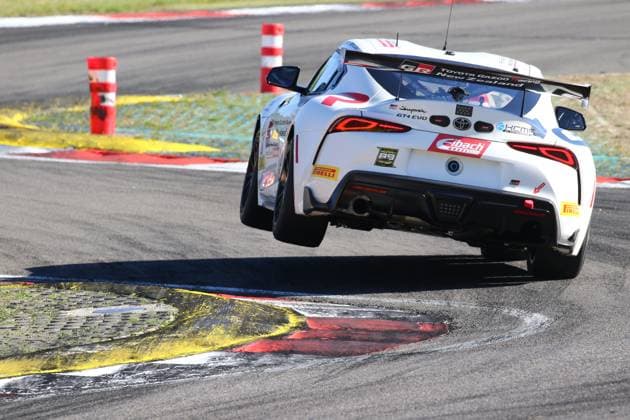 Sport Themen der Woche KW33 Sport Bilder des Tages Tom Bewley (NZL) William Exton (NZL), 87, Toyota GR Supra GT4, Team: KCMG (CHN), Motorsport, ADAC GT4 Germany, 2024, Lauf 4, Nuerburgring, Nuerburg, Rheinland-Pfalz, 16.08.2024 Motorsport, ADAC GT4 Germany, 2024, Lauf 4, Nuerburgring, Nuerburg, Rheinland-Pfalz, 16.08.2024 Nuerburg *** Tom Bewley NZL William Exton NZL , 87, Toyota GR Supra GT4, Team KCMG CHN , Motorsport, ADAC GT4 Germany, 2024, Race 4, Nuerburgring, Nuerburg, Rhineland-Palatinate, 16 08 2024 Motorsport, ADAC GT4 Germany, 2024, Race 4, Nuerburgring, Nuerburg, Rhineland-Palatinate, 16 08 2024 Nuerburg Copyright: xAugstx xEibner-Pressefotox EP_jat