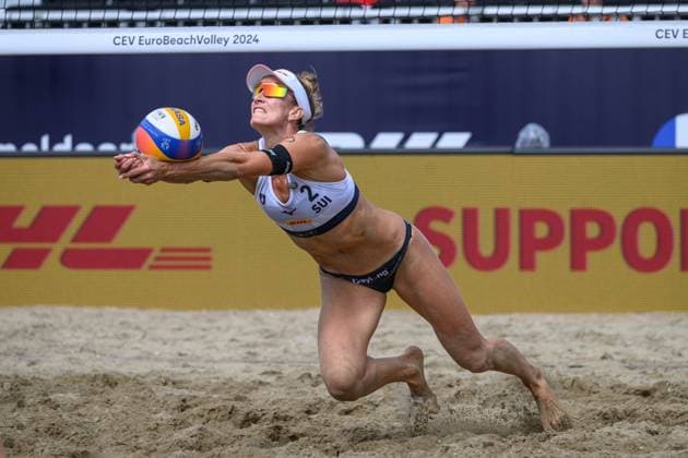European Championships Beach-Volleyball, 16.08.2024, Den Haag Joana Maeder (SUI); European Championships Beach-Volleyball, Den Haag am 16.08.2024 Copyright: xBEAUTIFULxSPORTS PeterxWeberx