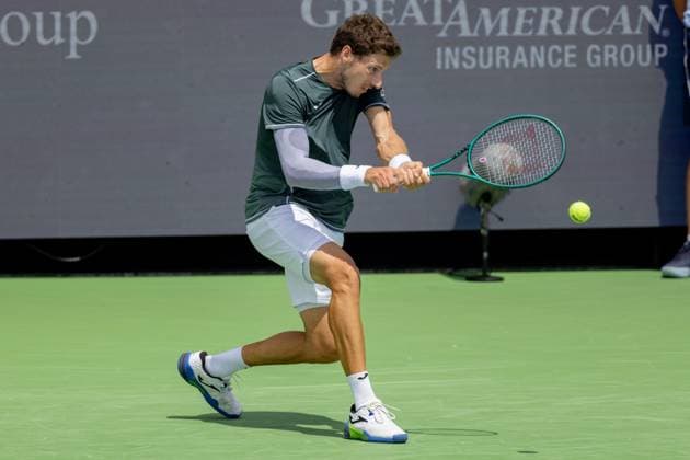 August 16, 2024, Mason, Ohio, U.S: Pablo Carreno Busta (ESP) hits a two-handed backhand during FridayÃ¢â‚¬â ¢s Round of Sixteen at the Cincinnati Open at the Lindner Family Tennis Center , Mason, Oh. Mason U.S - ZUMAs304 20240816_zaf_s304_072 Copyright: xScottxStuartx