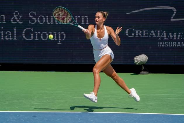 Cincinnati Open: Second And Third Round Matches Marta Kostyuk is playing during her third-round match at the Cincinnati Open tennis tournament in Mason, Ohio, on August 16, 2024. Mason Ohio United States  Copyright: xJasonxWhitmanx originalFilename:whitman-cincinna240816_np5PQ.jpg