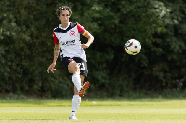 Eintracht Frankfurt - 1. FC Nürnberg, Testspiel Sara Doorsoun (Eintracht Frankfurt, 23). Testspiel zwischen Eintracht Frankfurt Frauen und dem 1. FC Nürnberg am 17. August 2024 in Frankfurt., Frankfurt am Main Hessen Deutschland Deutsche Bank Park