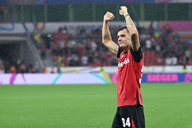 17.08.2024, Fussball, DFL-Supercup 2024, Saison 2024 2025, Bayer Leverkusen - VfB Stuttgart, Granit Xhaka (Bayer Leverkusen) xRHR-FOTO TKx *** 17 08 2024, Football, DFL Supercup 2024, Season 2024 2025, Bayer Leverkusen VfB Stuttgart, Granit Xhaka Bayer Leverkusen xRHR PHOTO TKx Copyright: RHR-FOTOx RHR-FOTO TK