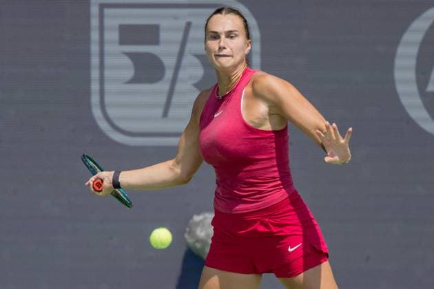 August 17, 2024, Mason, Ohio, U.S: Aryna Sabalenka (BLR) hits a forehand shot during SaturdayÃ¢â‚¬â ¢s quarterfinal round at the Cincinnati Open at the Lindner Family Tennis Center , Mason, Oh. Mason U.S - ZUMAs304 20240817_zaf_s304_091 Copyright: xScottxStuartx