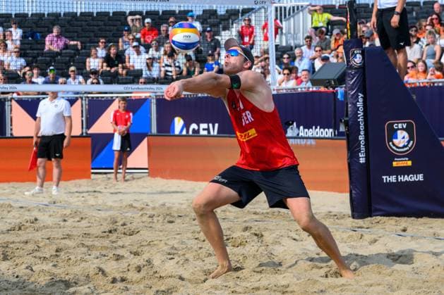 European Championships Beach-Volleyball, 18.08.2024, Den Haag Nils Ehlers (GER); European Championships Beach-Volleyball, Den Haag am 18.08.2024 Copyright: xBEAUTIFULxSPORTS PeterxWeberx