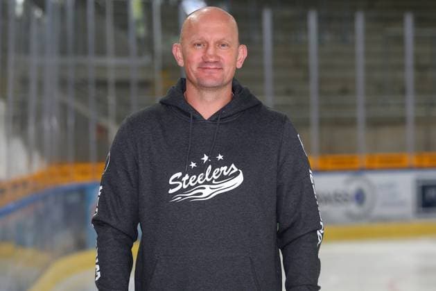 Eishockey, DEL2, SC Bietigheim Steelers Porträttermin 2024 2025 BAU 17.08.2023, Deutschland, Bietigheim, Eishockey, SC Steelers Bietigheim, Co-Trainer Boris Blank