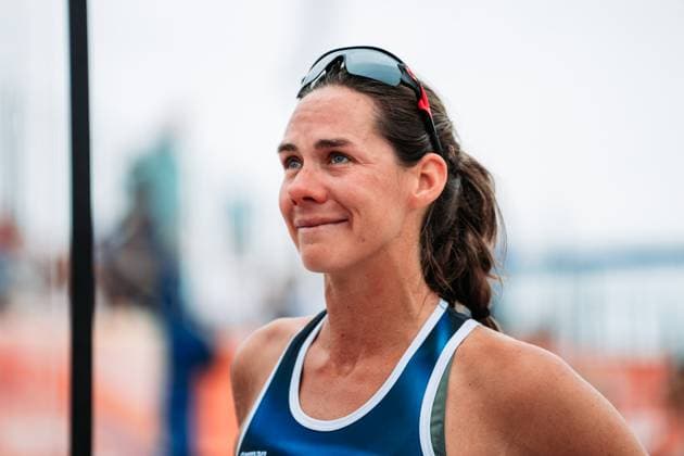 Beachvolleyball Frauen Allianz German Beach Tour 2024 Tourstop Kühlungsborn 2 18.08.2024 Kira Walkenhorst emotional berührt Träne im Auge nach letztem Spiel auf der German Beach Tour Karriereende Kühlungsborn Strand an der Seebrücke Mecklenburg-Vorpommern Deutschland