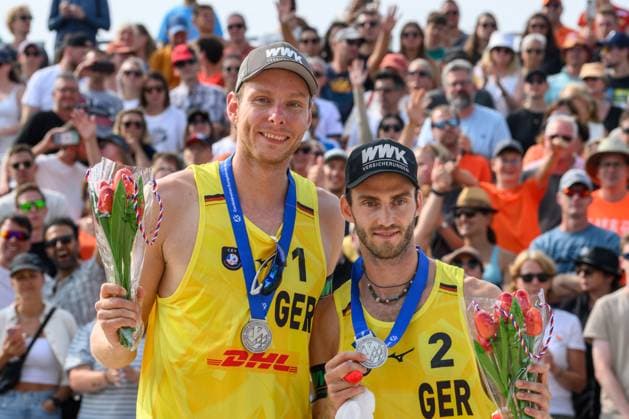 European Championships Beach-Volleyball, 18.08.2024, Den Haag Nils Ehlers (GER), Clemens Wickler (GER); European Championships Beach-Volleyball, Den Haag am 18.08.2024 Copyright: xBEAUTIFULxSPORTS PeterxWeberx