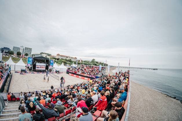 Beachvolleyball Männer Allianz German Beach Tour 2024 Tourstop Kühlungsborn 2 18.08.2024 Die Arena am Strand von Kühlungsborn Kühlungsborn Strand an der Seebrücke Mecklenburg-Vorpommern Deutschland