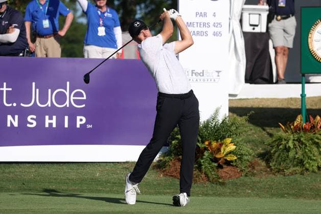 MEMPHIS, TN - AUGUST 18: Jordan Spieth (USA) during the final round of the 2024 FedEx St. Jude Championship on August 18, 2024 at TPC Southwind in Memphis, Tennessee. (Photo by Michael Wade Icon Sportswire) GOLF: AUG 18 PGA, Golf Herren FedExCup Playoffs - FedEx St. Jude Championship EDITORIAL USE ONLY Icon08182404