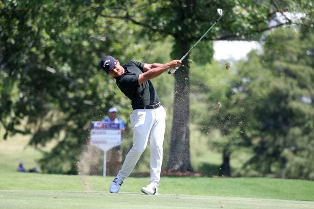 MEMPHIS, TN - AUGUST 18: Xander Schauffele (USA) during the final round of the 2024 FedEx St. Jude Championship on August 18, 2024 at TPC Southwind in Memphis, Tennessee. (Photo by Michael Wade Icon Sportswire) GOLF: AUG 18 PGA, Golf Herren FedExCup Playoffs - FedEx St. Jude Championship EDITORIAL USE ONLY Icon08182423