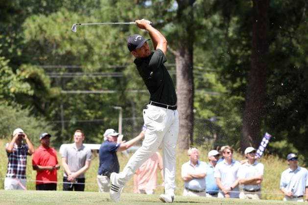 MEMPHIS, TN - AUGUST 18: Xander Schauffele (USA) during the final round of the 2024 FedEx St. Jude Championship on August 18, 2024 at TPC Southwind in Memphis, Tennessee. (Photo by Michael Wade Icon Sportswire) GOLF: AUG 18 PGA, Golf Herren FedExCup Playoffs - FedEx St. Jude Championship EDITORIAL USE ONLY Icon08182432